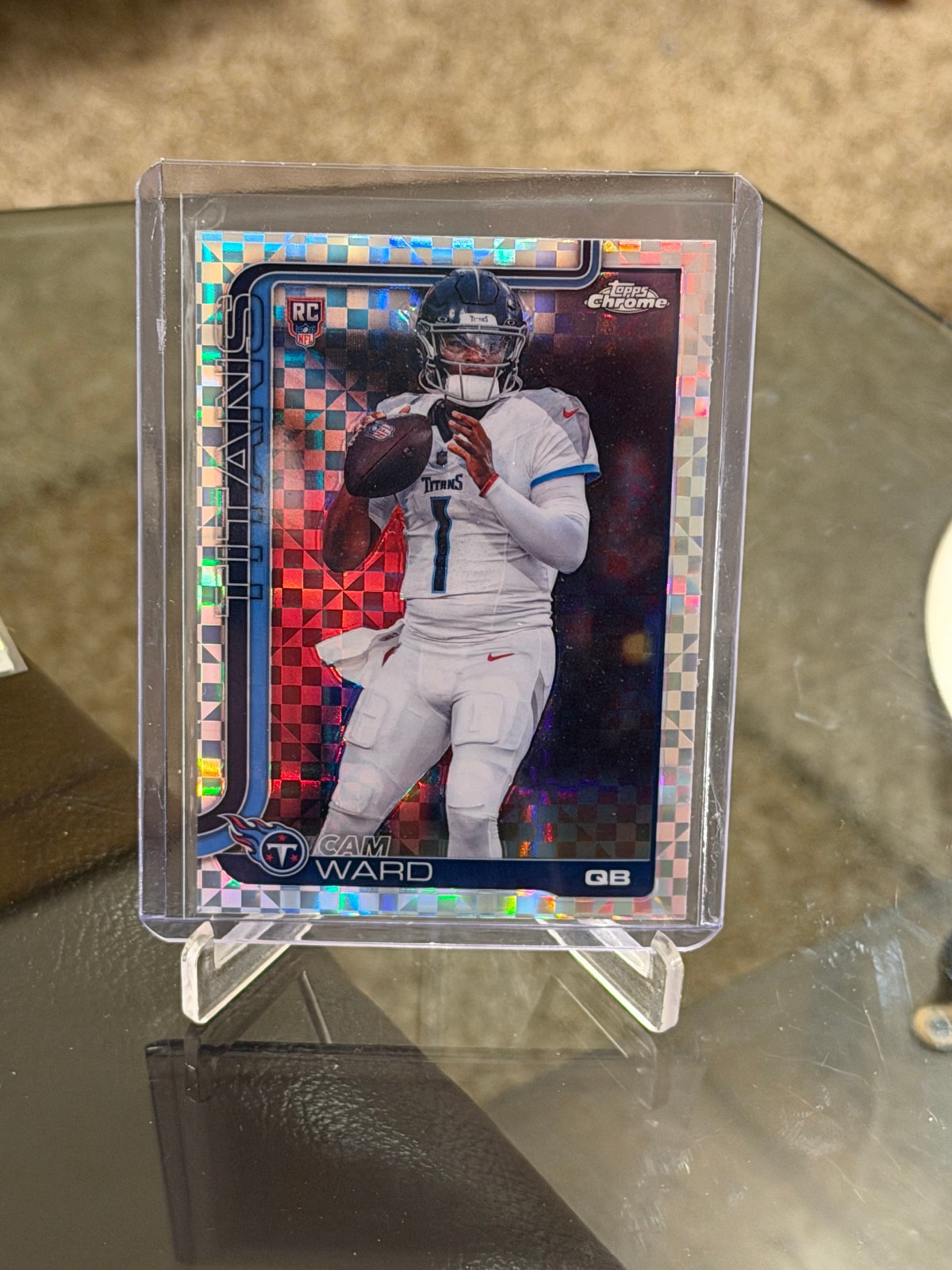 2025 Topps Chrome Football #314 Cam Ward Rookie RC X-Fractor Refractor