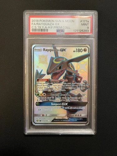 2018 POKEMON SUN & MOON CELESTIAL STORM #177A FULL ART/RAYQUAZA GX English