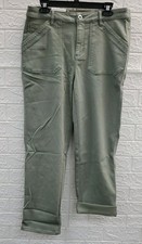 New J.Jill High Rise Straight Leg Patch Pocket Jean Moss Size 16 Petite