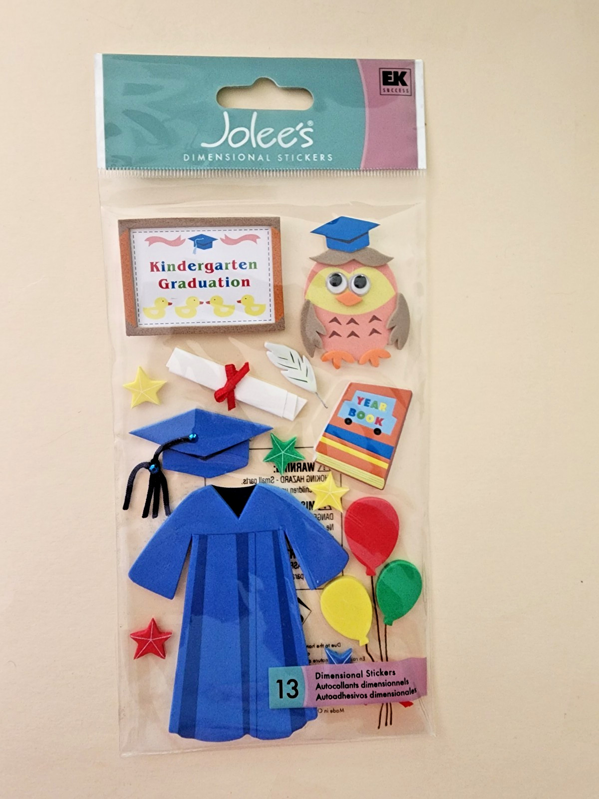 RETIRED XL Jolee's Boutique Embellishments - Kindergarten Graduate - EVAJLG007