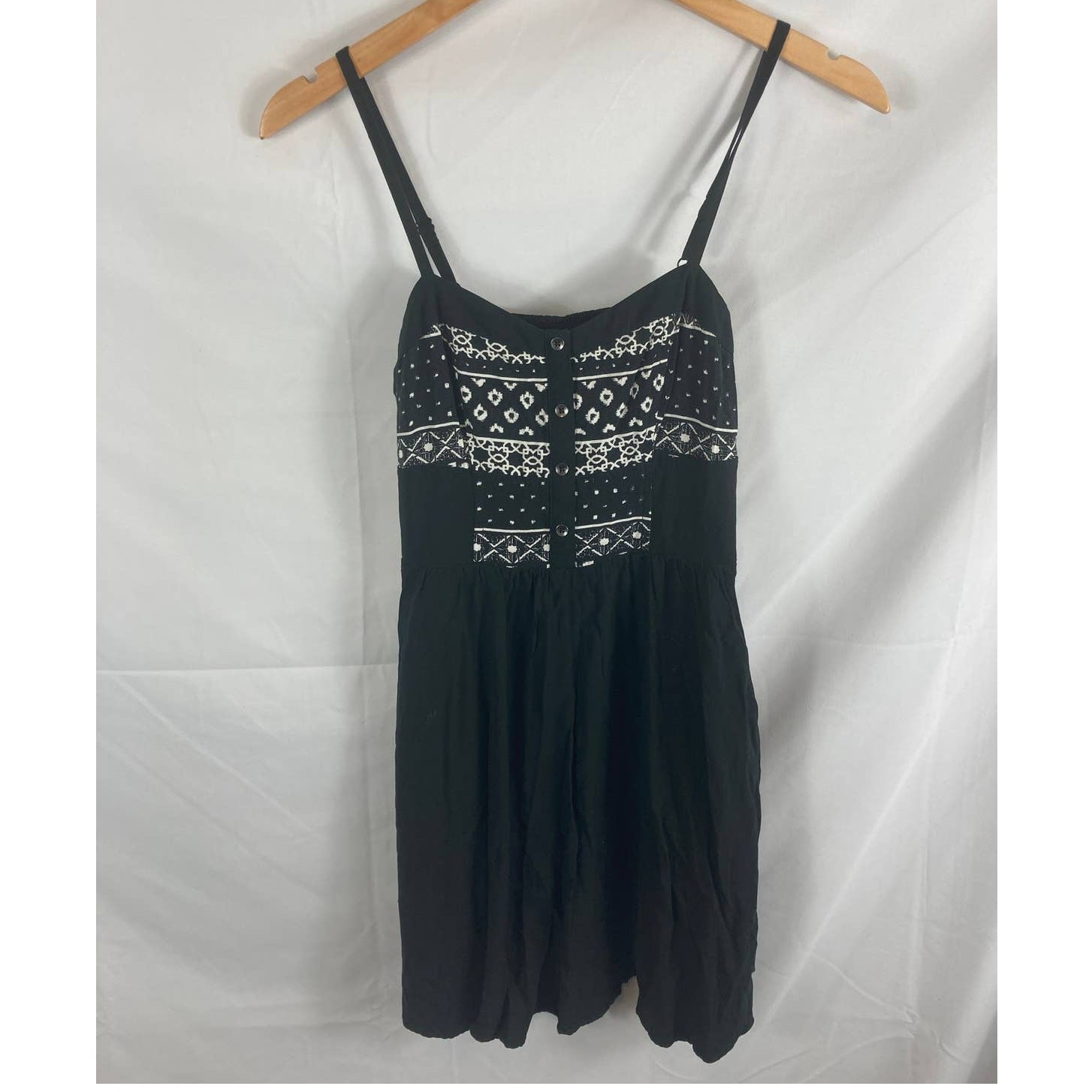 Express patterned button top strapless mini dress… - image 1