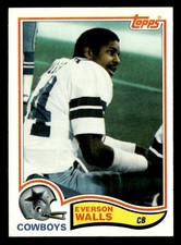 Everson Walls 1982 Topps Rookie Card #327 Dallas Cowboys. rookie card picture