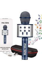Mockins Navy Bluetooth Karaoke Microphone for Kids with Built in Speaker 