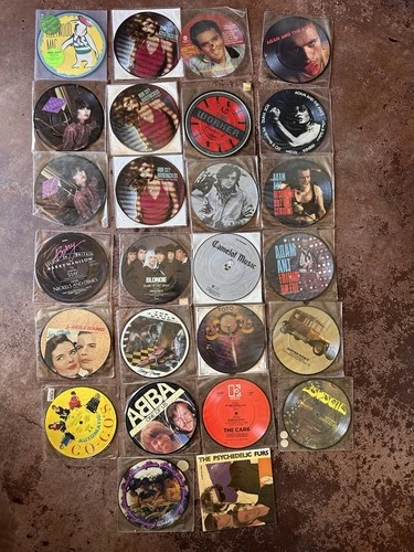 7" picture disc lot vinyl record bangles cars go-gos abba blondie fleetwood mac