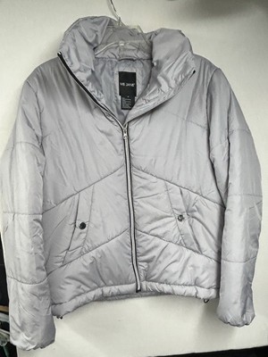 Me Jane Women's Juniors Puffer Jacket Gray Size Medium EUC NICE