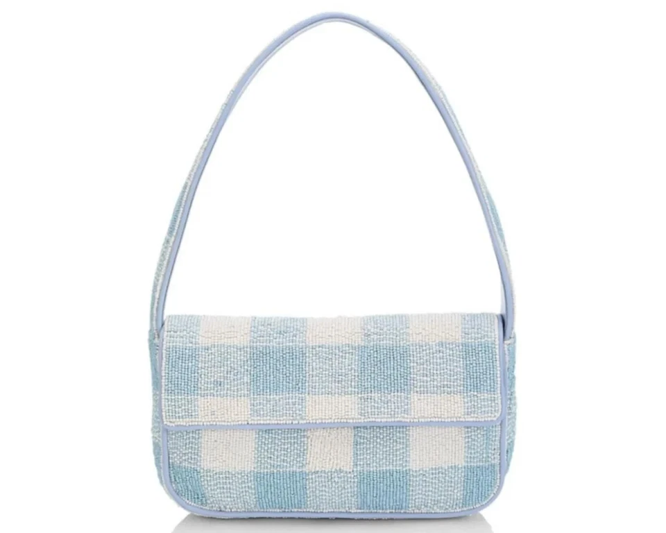 [Staud] Bolso Tommy con cuentas: azul ártico blanco Foto 4 de 4