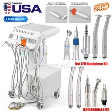 Portable Dental Delivery Unit Mobile Cart Air Compressor scaler/Handpiece kit 4H