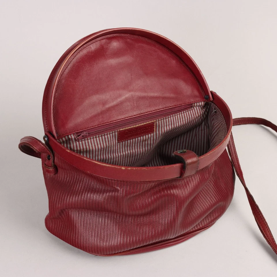 Bolso Gianni Versace Vintage Años 80 Cuero Borgoña Italia Foto 3 de 4