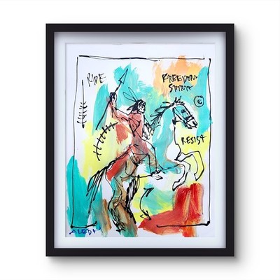 Aleph Original Native American 14x11 Abstract Expressionist Decor Gallery Paper