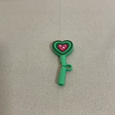 Starbucks Heart Straw Topper/ New/ Green And Pink