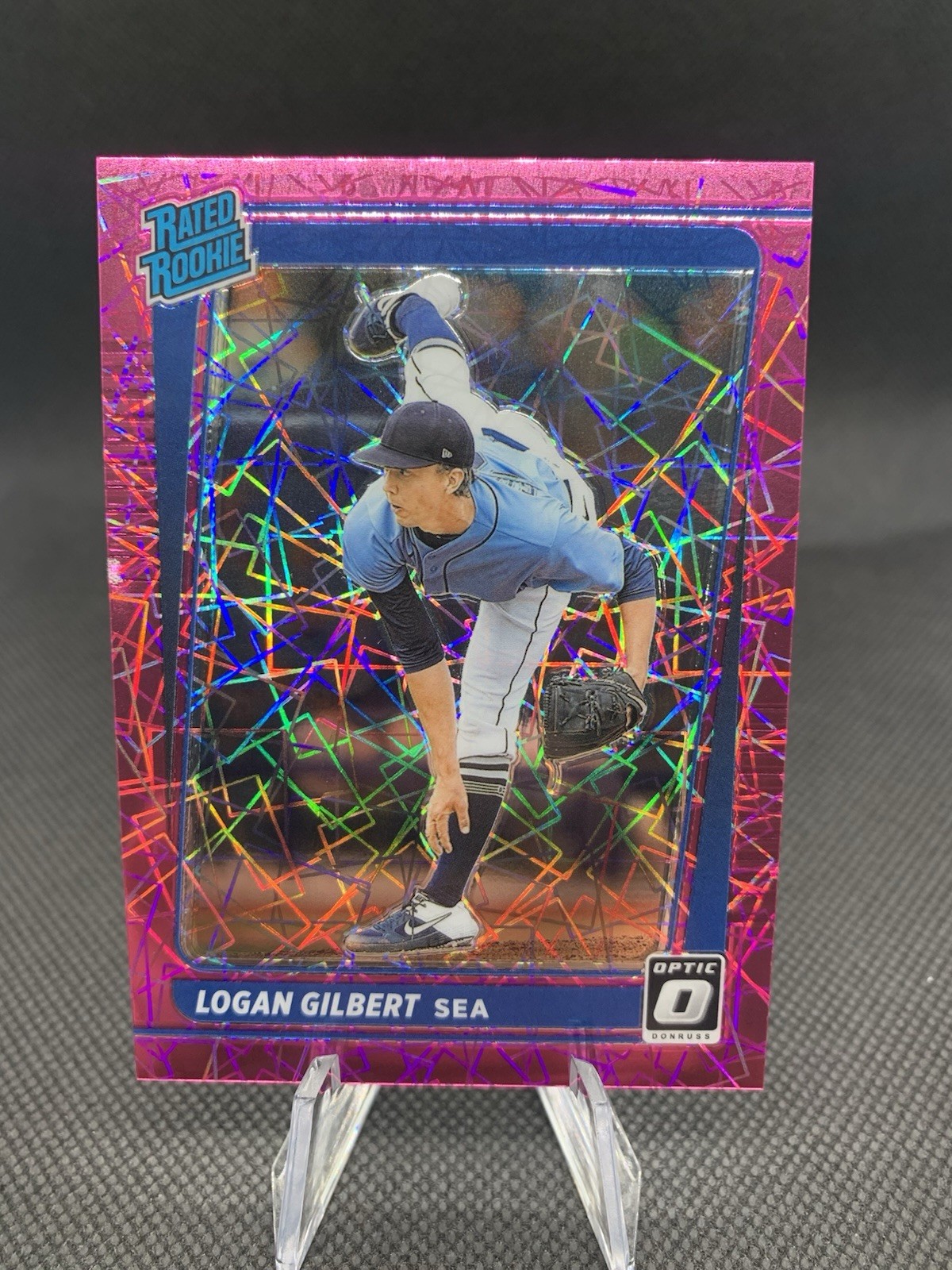 2021 Donruss Optic Rated Rookie Pink Velocity Prizm /249 Logan Gilbert #141  