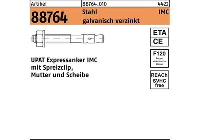 UPAT Expressanker R 88764 IMC 10/ 10/ 86 Stahl galvanisch verzinkt S
