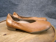 Dansko Kira Flats Women Size 38 Brown Leather Slip On Ballet Flats Elastic Back