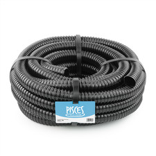 10m x 1 inch (25mm) BLACK CORRUGATED FLEXIBLE HOSE PIPE FISH POND PUMP MARINE