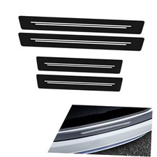 4 PCS Car Door Sill Protectors, Door Edge Step Dust Shield Strips, Automotive