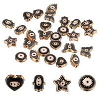 30 StüCk ÜBel-Auge Perlen Bulk FüR Loose Spacer Perlen, Schwarz