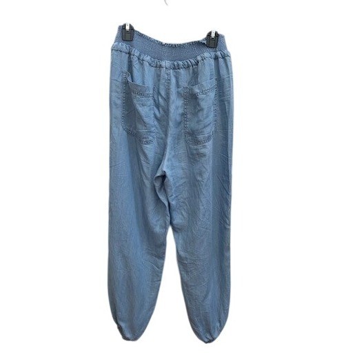 LOVE TREE Women's Light Wash Jogger Pants Smocked Waist Drawstring Casual Size S