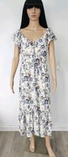 TAHARI ARTHUR S. LEVINE Maxi Dress Floral Size M Ivory