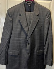 Jack Victor Loro Piana Zelander Wool Suit 46L Gray Windowpane Canada