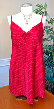 GEORGE, Woman's V-Neck Chemise, Red W/White Polka-Dots, Size 2XL 18-20
