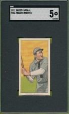 SGC 5 EX T206 FRANCIS PFEFFER 1911 SWEET CAPORAL TOBACCO GRADED BIG JEFF *TPHLC