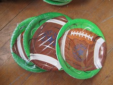 24 FOOTBALL Dinner Disposable 9" DINNER PLATES 8 Pks of 3 MADE In USA