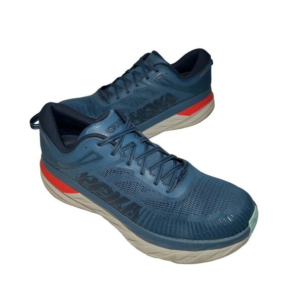 Men’s hoka bondi 7 blue athletic shoes size 14 Gem