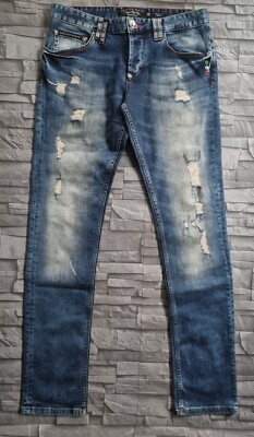 PHILIPP PLEIN JEANS ILLEGAL FIGHT CLUB STRAIGHT CUT / W31 / NEU