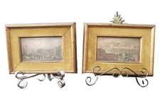 2 Antique Engravings - Arthur Reader Calton Hill High School & The Marine Parade