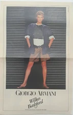1982 Giorgio Armani Print Ad 21"x14" Wilkes Bashford San Francisco