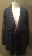 Nic+Zoe M Textured Avant Garde Knit Luxe Cardigan Sweater W Shawl Collar