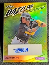 2023 Leaf Vivid YELLOW PRISMATIC DAZZLING AUTO Juan Brito 9/10