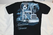 SEMI TRUCK TRUCKER BEAR CALIFORNIA GOLDEN STATE INTERSTATE 5 HWY T-SHIRT SHIRT