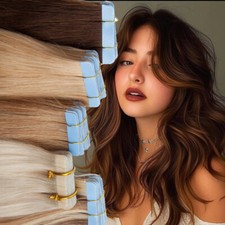 Ombr  Highlight Skin Weft Tape In 100 Remy Human Hair Extensions Full Head 100g
