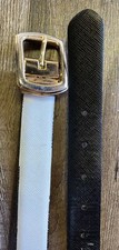 Vintage Textured leather reversible black / white belt 36 38 Double Sided