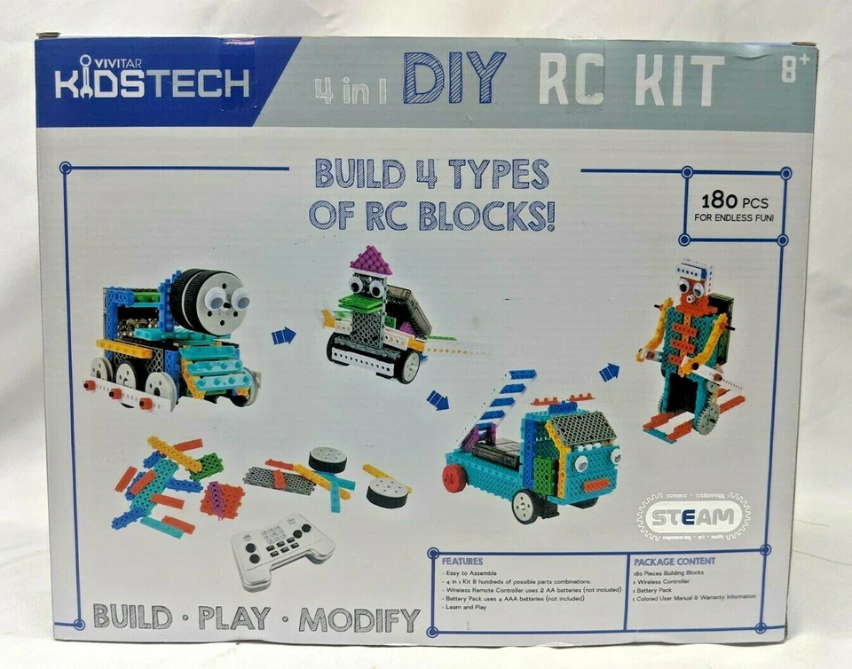 Vivitar Kidstech 4in1 DIY Interchangeable RC Kit by Steam NEW open box - Image 2 of 4