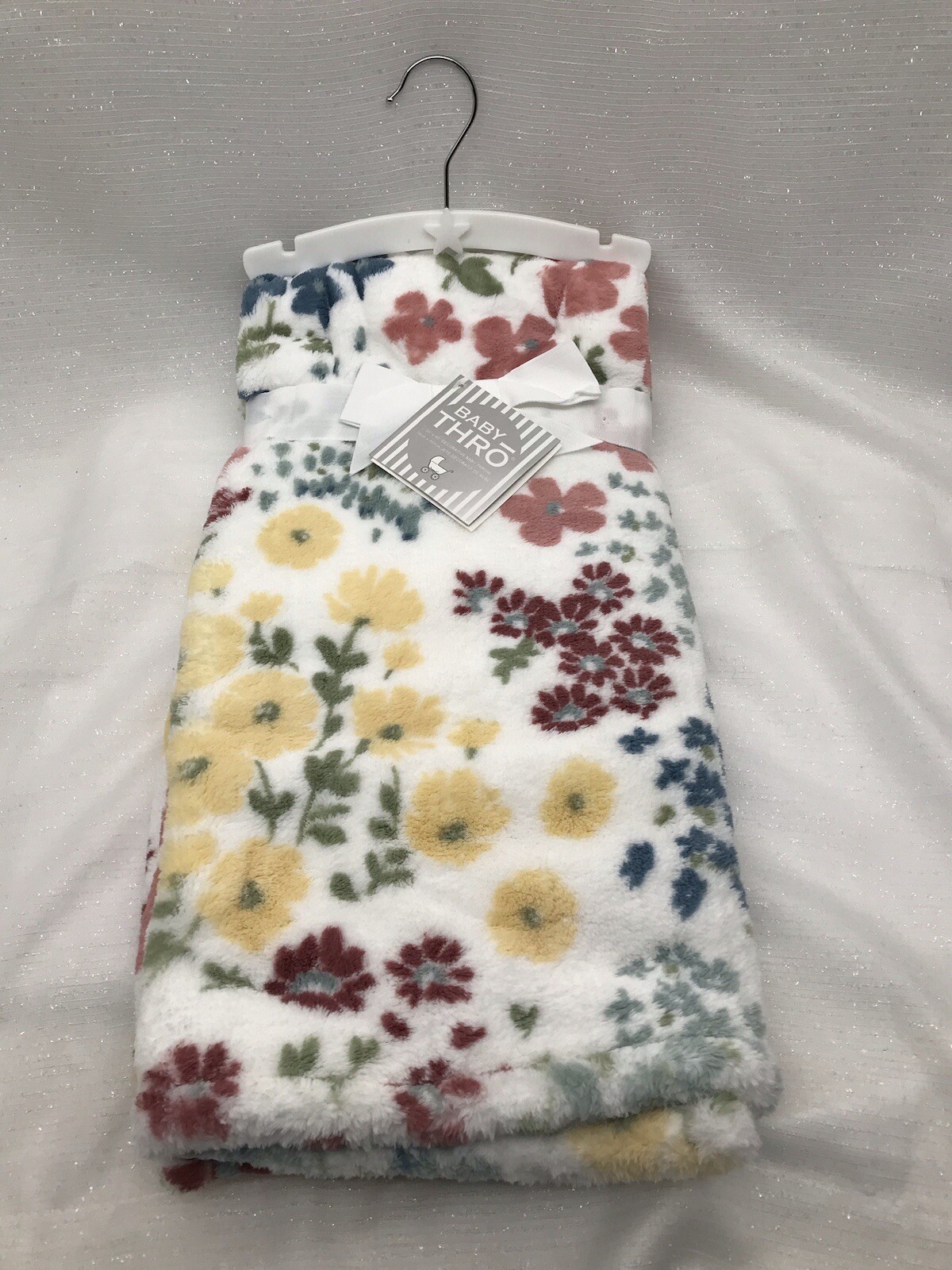 Thro THRO Baby Girls Floral Blanket Security Lovey Plush Zuri Flower Fleece ...