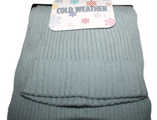 Girl's Cold Weather 2 Piece Scarf and Hat Set - Blue/Gray