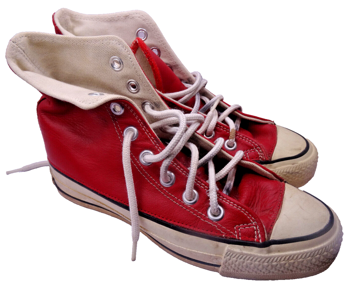 3.5 Converse Chuck Taylor All Star Patent Leather High Top RED USA