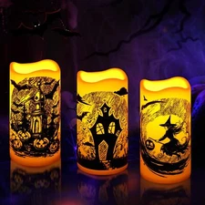 Halloween Decorations Indoor Flameless Candles : Flickering Candle Battery