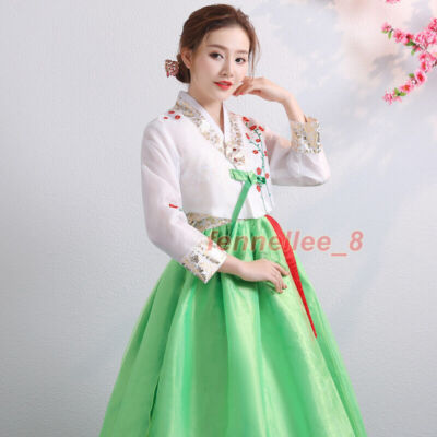 Traditional Korean Hanbok Women Clothing Embroidered Court Dress Stage  Costumes | eBay