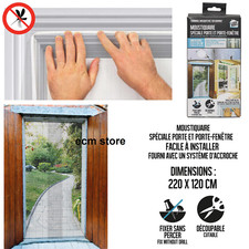 MOUSTIQUAIRE DECOUPABLE POUR PORTE 220 x 120 cm blanc porte fenêtre