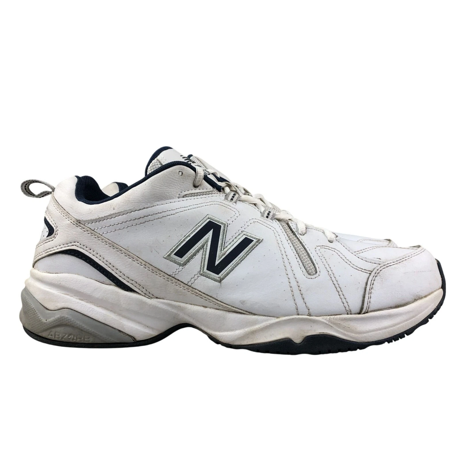 Scarpe sneakers stringate New Balance uomo taglia 13D 608v4 bianche punta chiusa
