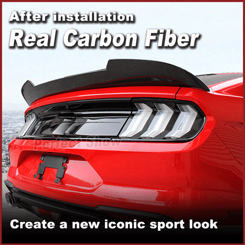 Per Ford Mustang Coupe 2015-19 spoiler posteriore in carbonio labbro posteriore ala spoiler - Foto 3 di 12