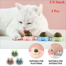 3Pcs Natural Catnip Kitten Mint Balls Safe Healthy Teeth Cleaning Dental Cat Toy