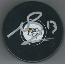 Autographed NICK BONINO Nashville Predators Hockey Puck - w / COA