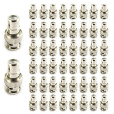 50pcs BNC Male To RCA Female Jack Straight CCTV Connector Adapter Nickel Plated
