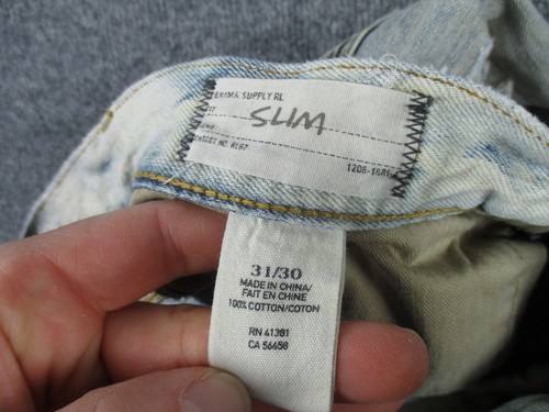 Ralph Lauren Denim & Supply Jeans Mens 30x30 Tag 31x30 Patchwork Distressed Slim - Picture 9 of 15