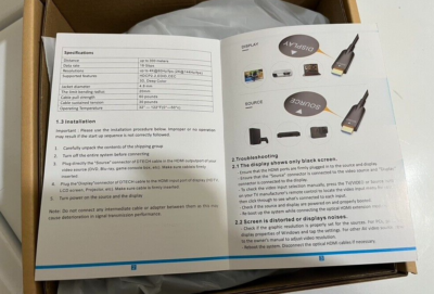 4K 60Hz Cable DTech 75ft Fiber Optic HDMI Cable - 4K 60Hz Micro To