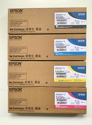 Genuine Ink Epson ColorWorks C7500 TM-C7500 / SJIC26P K C M Y INK Cartridges